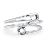 Vintage Style 10.2mm Safety Pin Ring Oxidized 925 Sterling Silver