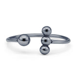  Oxidized Beaded Ball Ring