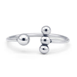  Oxidized Beaded Ball Ring