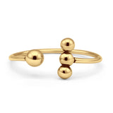  Oxidized Beaded Ball Ring