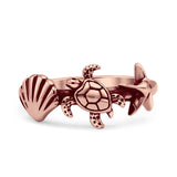Seashell Turtle & Starfish Ring