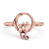 Cat & Moon Ring