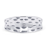 Concave Band 10.5mm Oxidized Hammer Ring 925 Sterling Silver