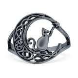 Cat On Moon Ring