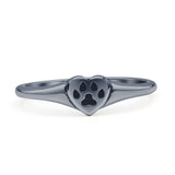 Paw Print & Heart Ring