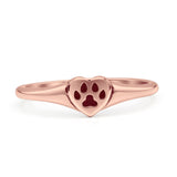 Paw Print & Heart Ring