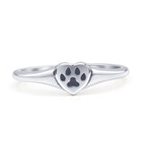 Paw Print & Heart Ring