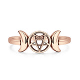 Triple Moon Pentagram Ring