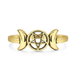  Triple Moon Pentagram Ring
