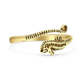 Minimalist 9mm Seahorse Ring Oxidized  925 Sterling Silver