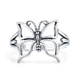 Minimalist 15mm Butterfly Ring 925 Sterling Silver