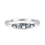 Minimalist 5.5mm Sun Ring Oxidized  925 Sterling Silver