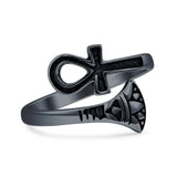 Ankh & Lotus Flower Ring