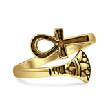Ankh & Lotus Flower Ring
