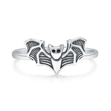 Minimalist 7.6mm Bat Ring 925 Sterling Silver