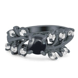 Art Deco Round Natural Stone Floral Ring