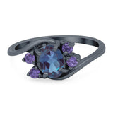 Art Deco Oval Natural Stone Swirl Ring