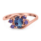 Art Deco Oval Natural Stone Swirl Ring