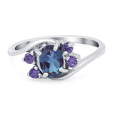 Art Deco Oval Natural Stone Swirl Ring