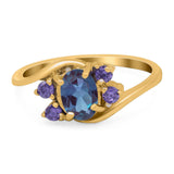 Art Deco Oval Natural Stone Swirl Ring