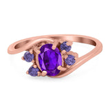 Art Deco Oval Natural Stone Swirl Ring