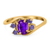 Art Deco Oval Natural Stone Swirl Ring