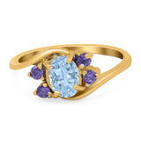 Art Deco Oval Natural Stone Swirl Ring