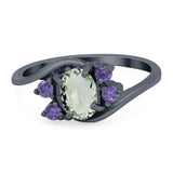 Art Deco Oval Natural Stone Swirl Ring