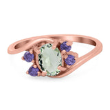 Art Deco Oval Natural Stone Swirl Ring