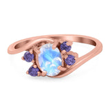 Art Deco Oval Natural Stone Swirl Ring