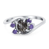 Art Deco Oval Natural Stone Swirl Ring
