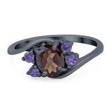 Art Deco Oval Natural Stone Swirl Ring