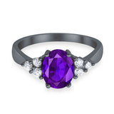 Vintage Style Oval Natural Stone Ring 