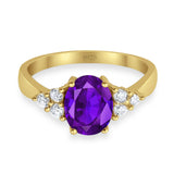 Vintage Style Oval Natural Stone Ring 