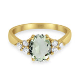 Vintage Style Oval Natural Stone Ring 