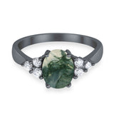 Vintage Style Oval Natural Stone Ring 