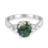 Vintage Style Oval Natural Stone Ring 