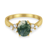 Vintage Style Oval Natural Stone Ring 