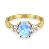 Vintage Style Oval Natural Stone Ring 