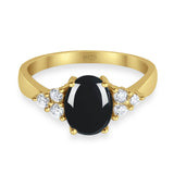 Vintage Style Oval Natural Stone Ring 