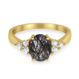 Vintage Style Oval Natural Stone Ring 