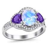 Three Stone Oval Natural Stone Trio Ring