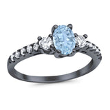 Three Stone Oval Natural Stone Trellis Ring