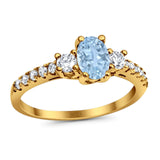 Three Stone Oval Natural Stone Trellis Ring