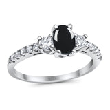 Three Stone Oval Natural Stone Trellis Ring