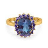 Art Deco Oval Natural Stone Ring