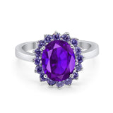 Art Deco Oval Natural Stone Ring