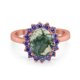 Art Deco Oval Natural Stone Ring