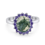 Art Deco Oval Natural Stone Ring