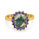 Art Deco Oval Natural Stone Ring